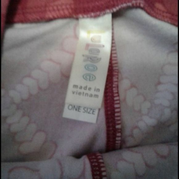 LuLaRoe Pink Hearts Print Valentines Athleisure Lounging Leggings - Picture 5 of 6